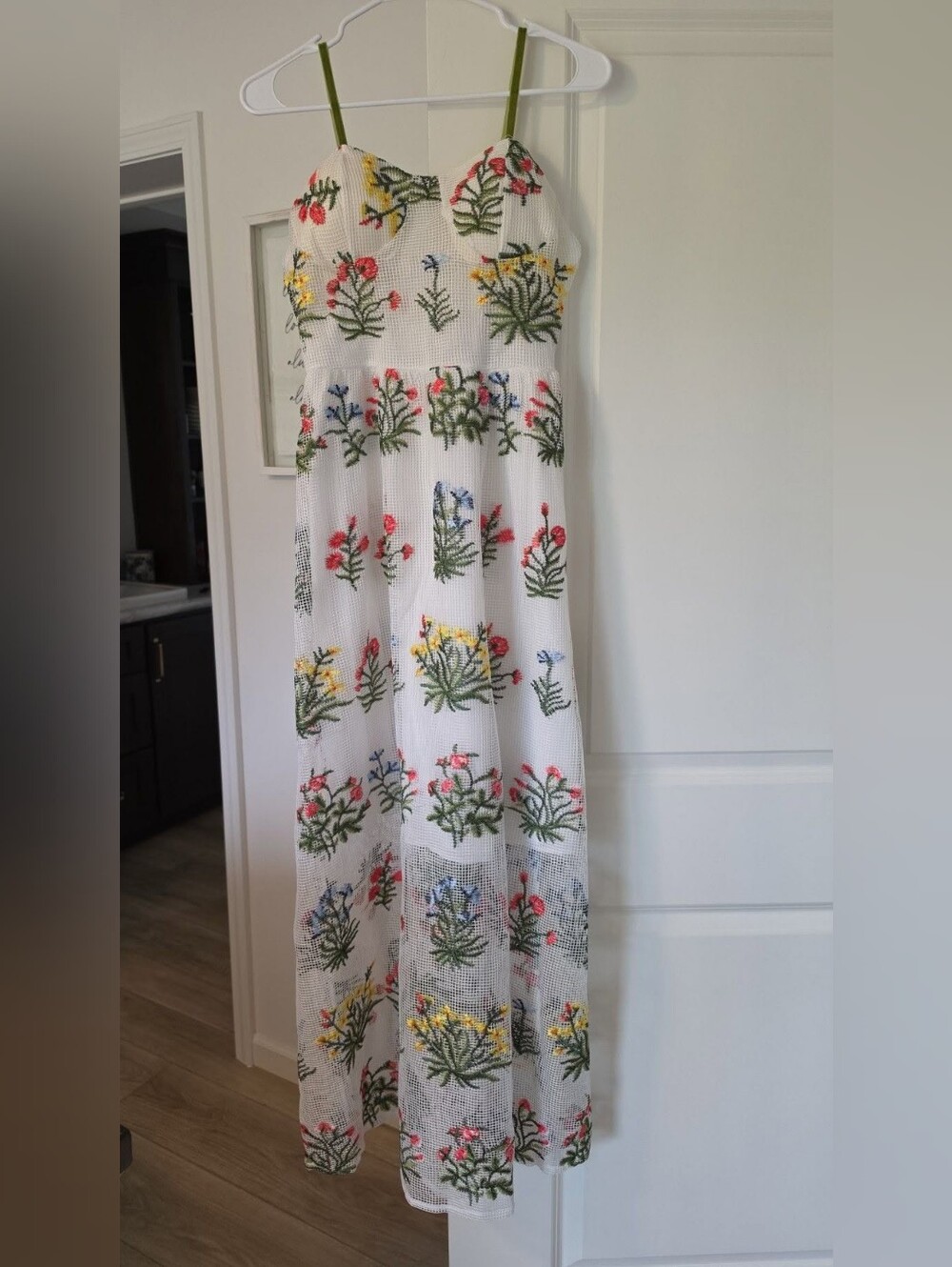 White Floral Embroidered Maxi Dress